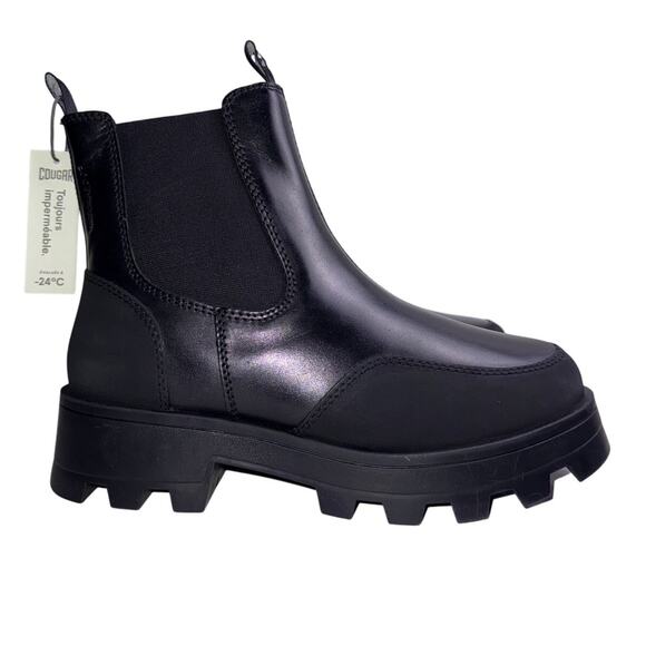 Cougar Shani Snow Boot Women's 8 Waterproof Black Leather Insulated Pull On Lug - Picture 1 of 8